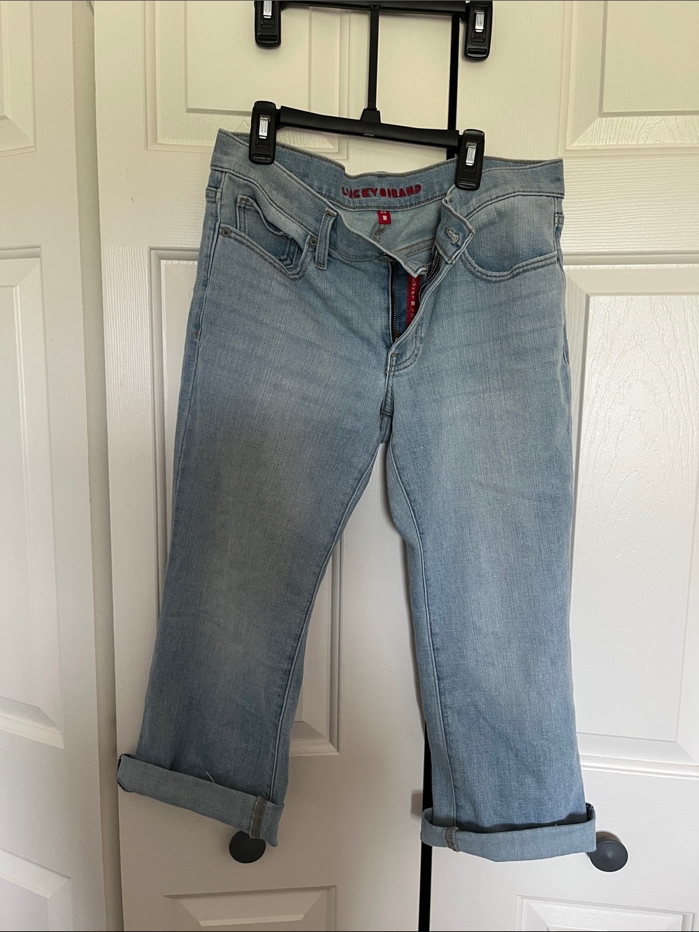 Lucky Brand Light Wash Boyfriend Jeans with Cuffed Hem